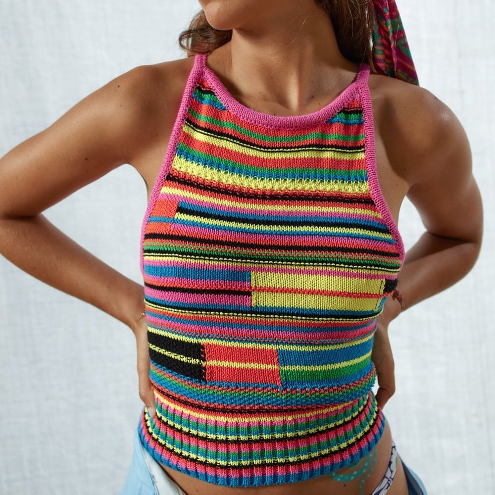 NWT Zara Multicolor Knit Top - Picture 2 of 4